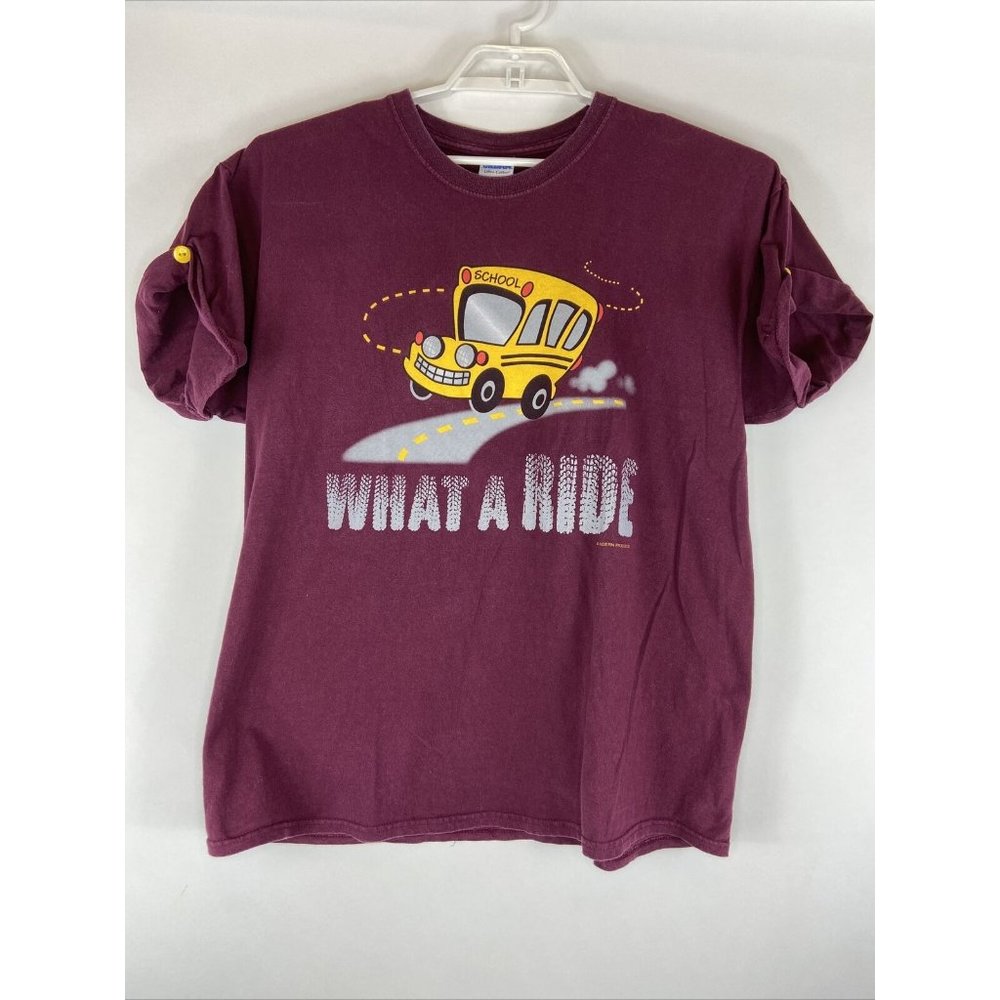 Back to School Bus Driver T-Shirt "What a Ride!" M